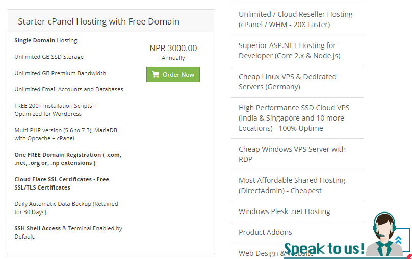 Starter cPanel Hosting with Free Domain