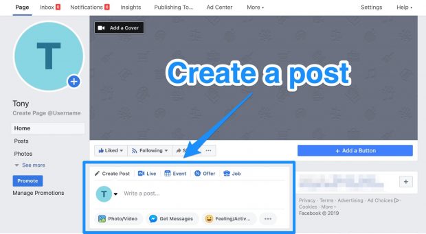 How we can post into own Facebook Page
