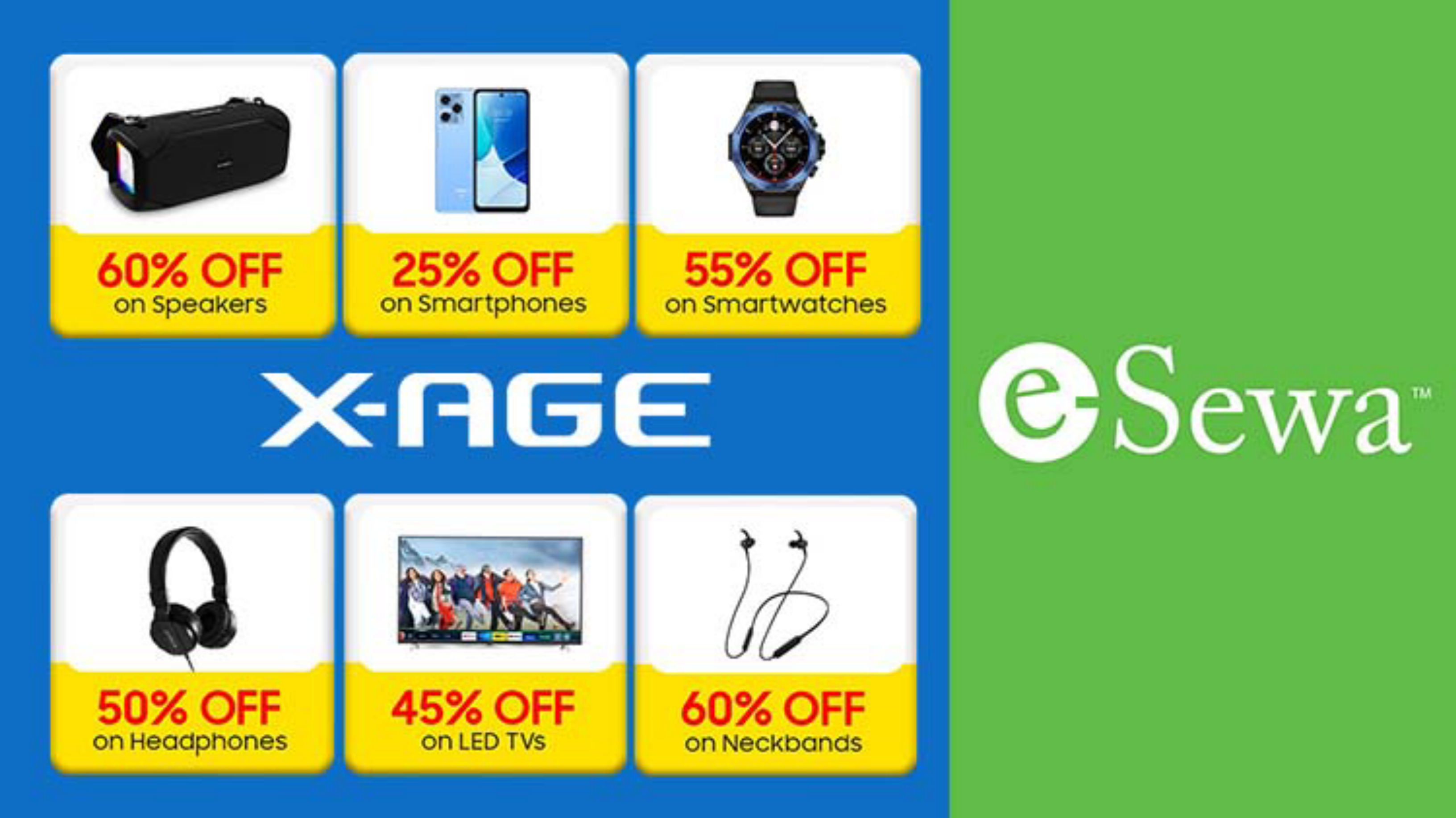 25 to 70 Percent Off Announcements on XAZ Products Available for Purchase From eSewa