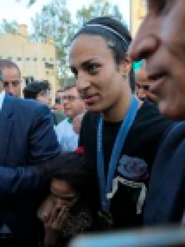 Gold medal boxer Imane Khelif hailed upon return to Algeria