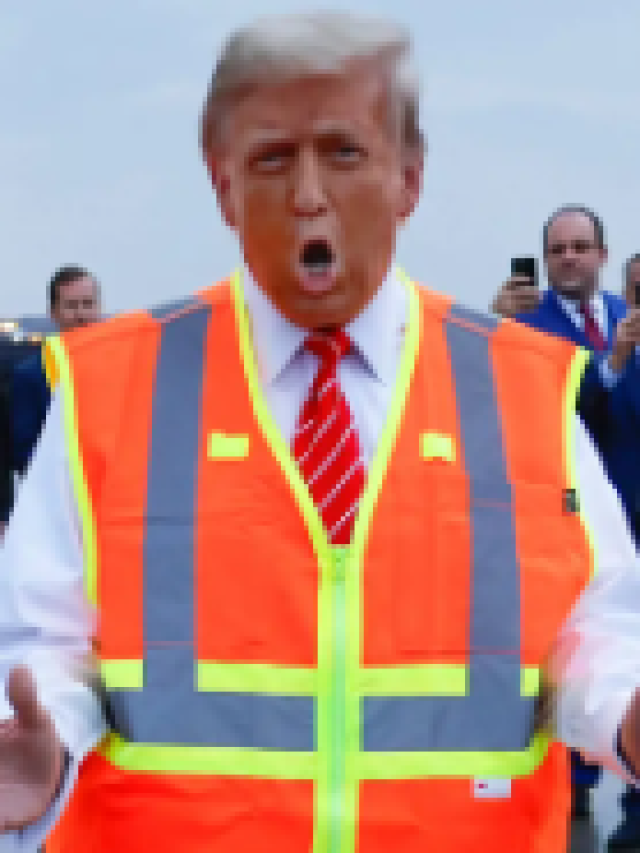 Billionaire Trump Awkwardly Dresses Up as a Garbage Truck Driver