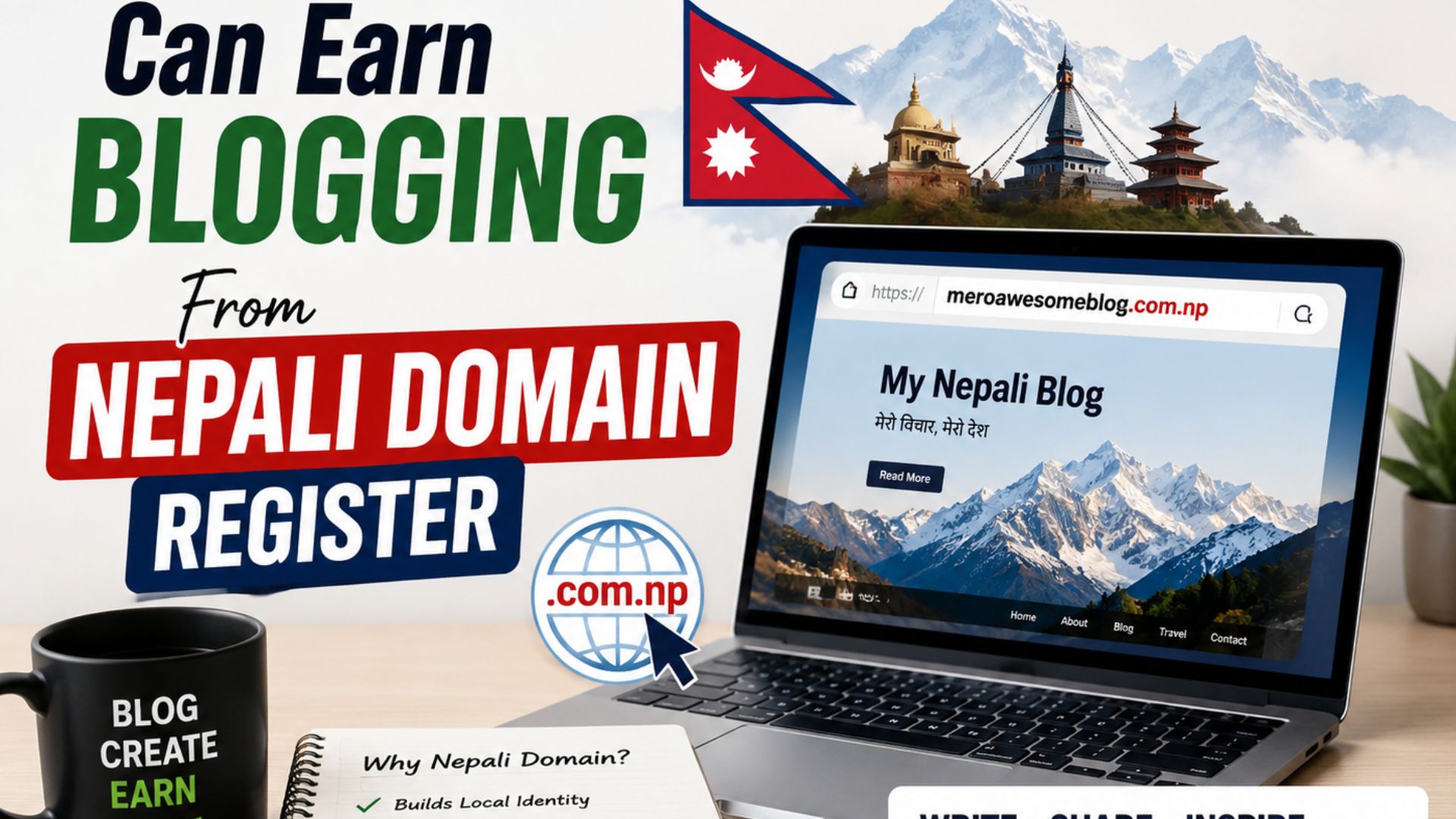 Can Earn Blogging From Nepali Domain Register